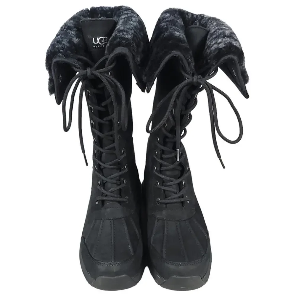 UGG Adirondack III Tall Waterproof Boots Leopard Black Winter Snow Fashion